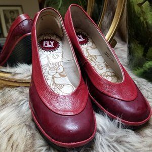FLY LONDON womens red wedges